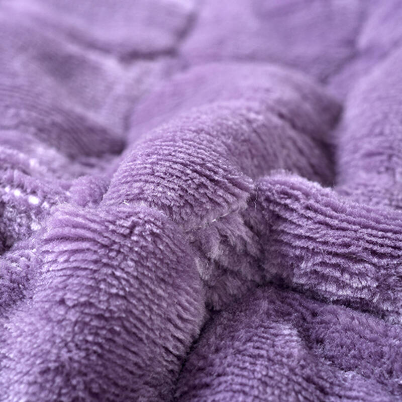 姿沙发垫厚四季秋冬坐垫搭配靠垫纯色椅垫法莱绒绗缝加厚沙发垫 紫色