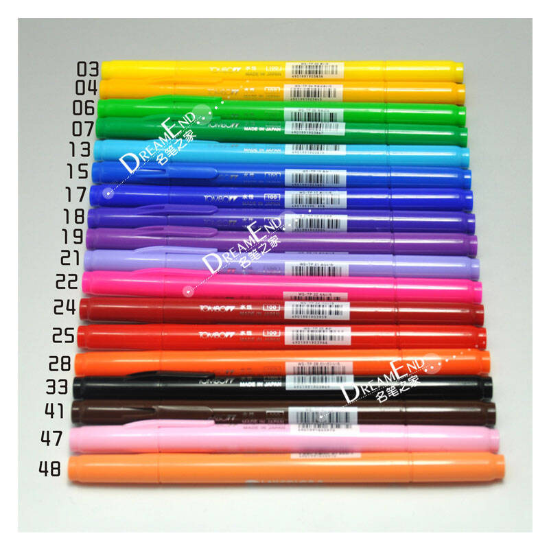 日本tombow蜻蜓play color2 水性双头笔水彩笔水性笔ws-tp 深红色