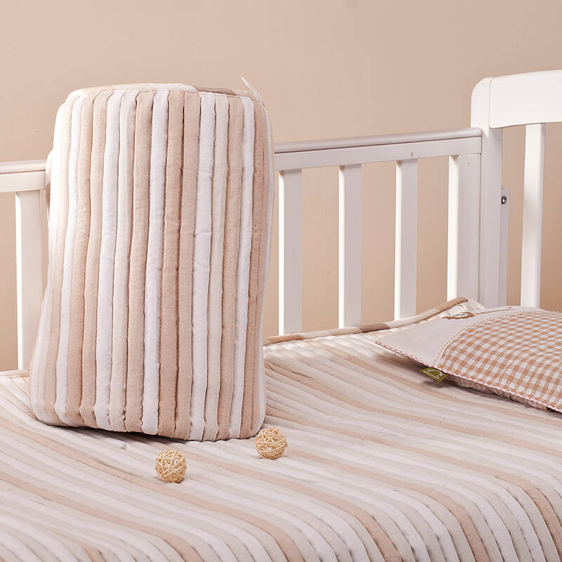 梦可儿天然彩棉宝宝婴儿植物弹簧床垫透气防痱 彩棉格咖