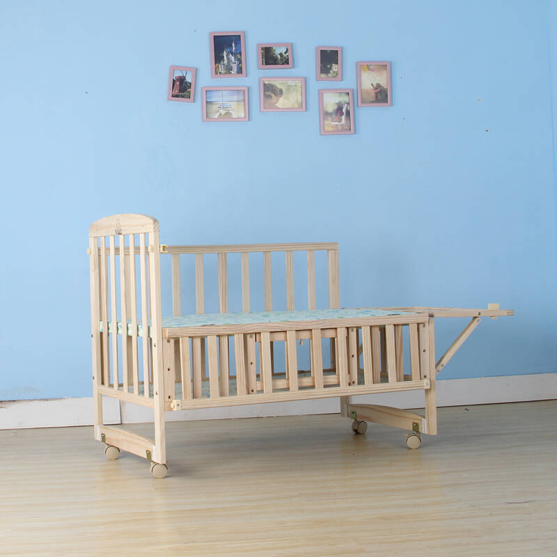 乐儿贝乐 实木无漆 多功能 婴儿床 儿童床摇摇床 宝宝摇床 原木床