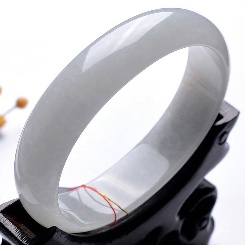 三宝源 a货翡翠冰糯种翡翠手镯玉镯子57.3mm a239