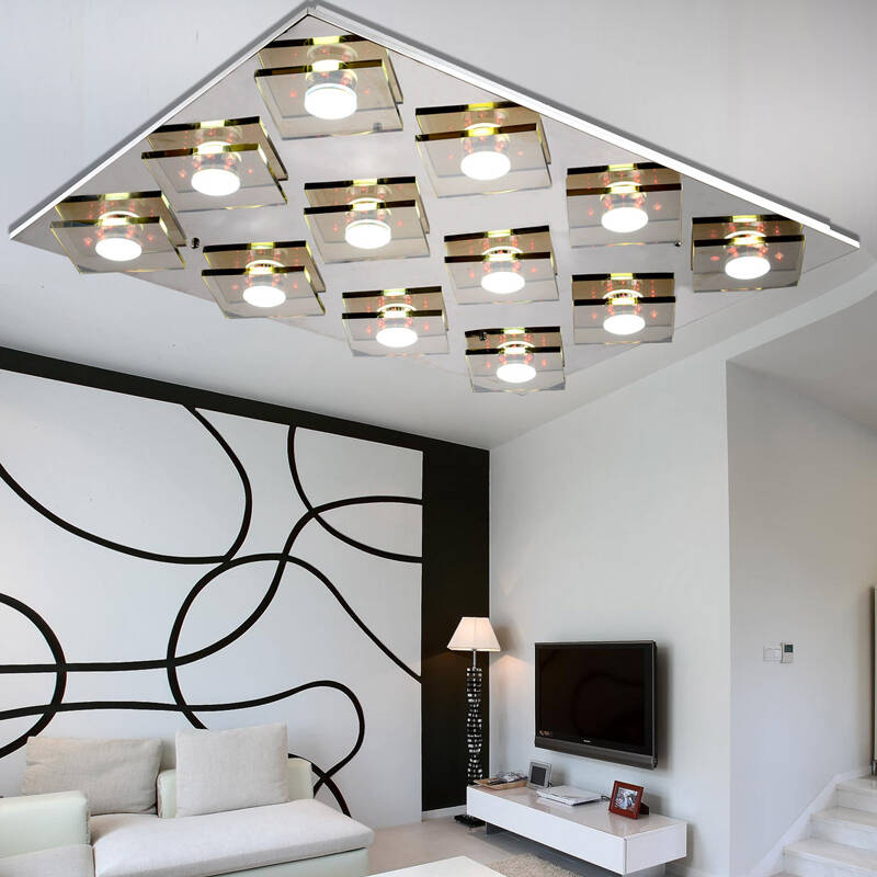 韩鹿 现代简约led吸顶灯 超薄水晶灯 客厅灯 卧室灯 长方形书房房间灯