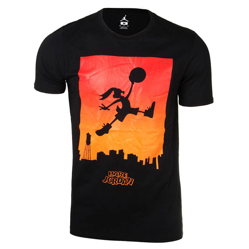 耐克nike aj jordan新款乔丹t恤 男子短袖 683962 716588 兔八哥黑色