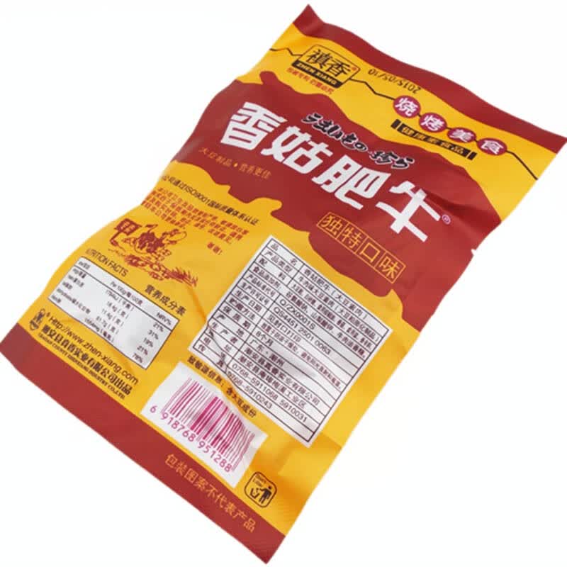 禛香 香菇肥牛 牛肉味 20g 包装 休闲美味零食 素食品
