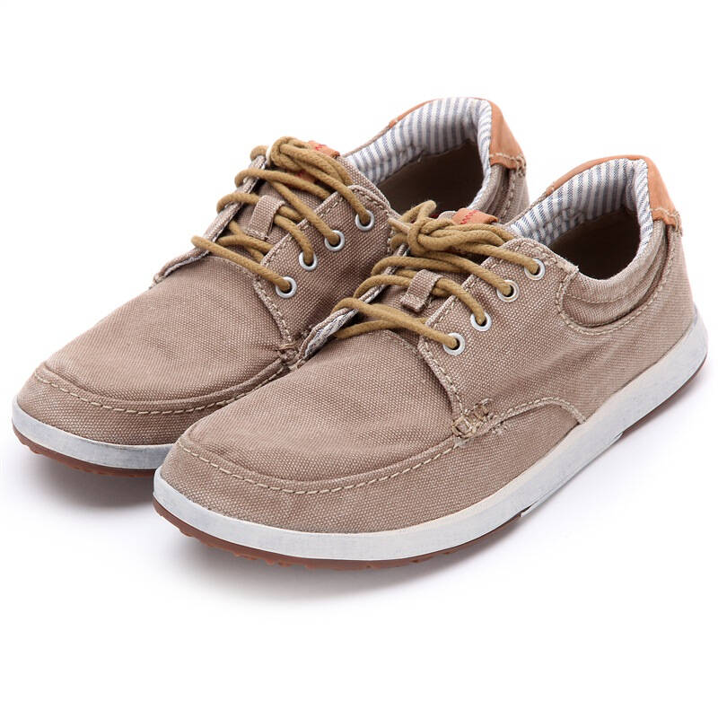 clarks 其乐 男士卡其色系带舒适休闲帆布鞋 68225 7/39.