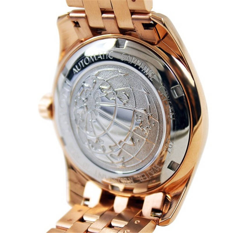 梅花(titoni)手表 宇宙系列机械双排镶钻男表 787 rg-309贝母盘玫瑰金