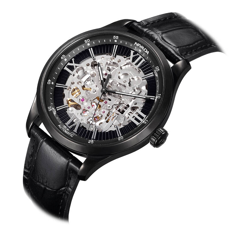 闪购自营 尼维达(nivada)全自动机械表防水镂空皮带男士手表gm6102