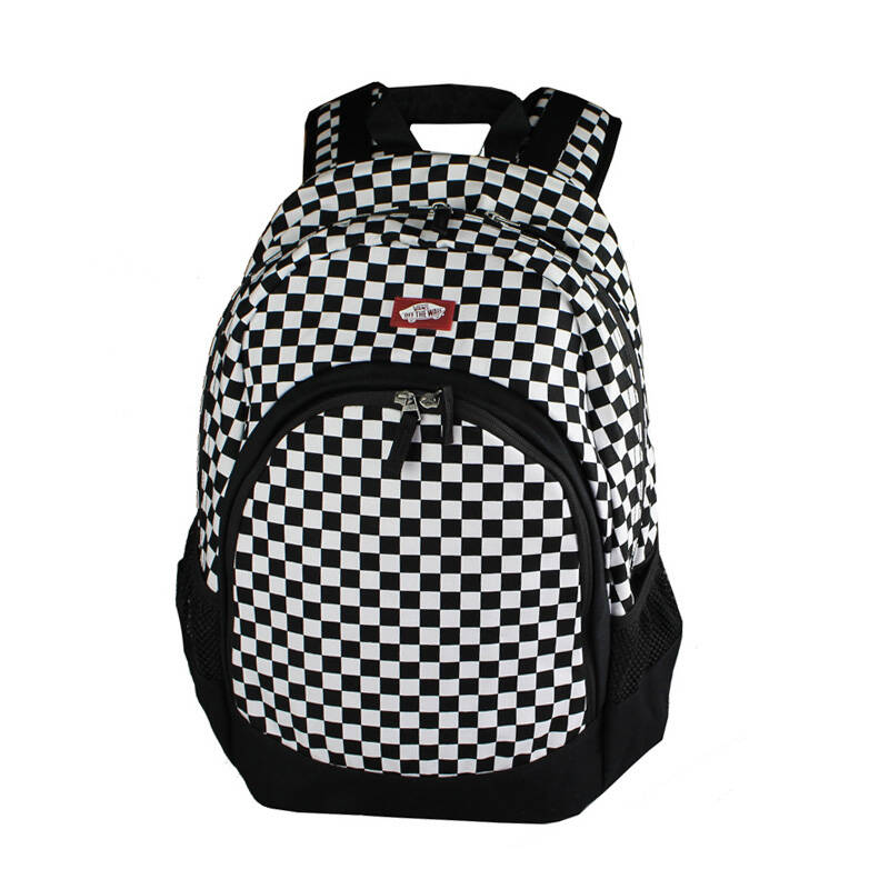 vans范斯中性经典黑白棋盘格双肩背包书包运动包 vn-0c8yy28 黑白