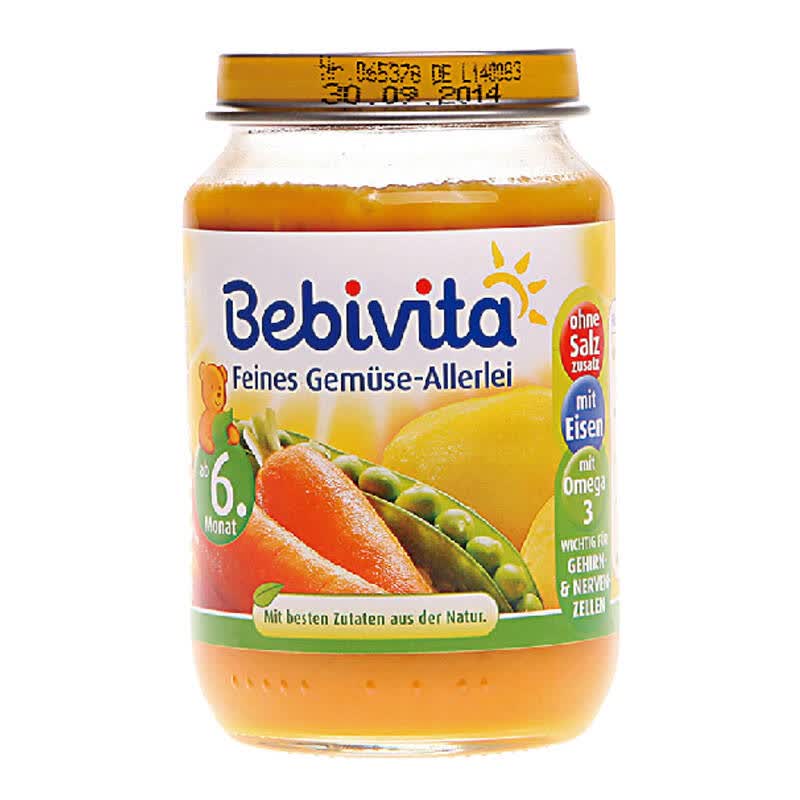bebivita贝唯他婴儿辅食果泥 混合蔬菜190g(6个月以上)