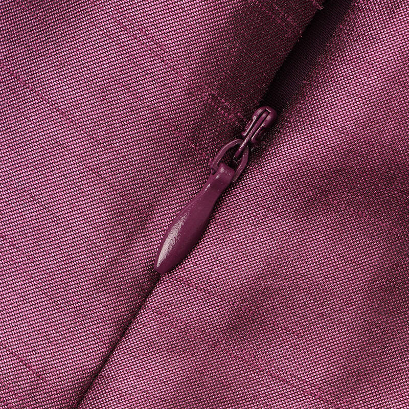 三彩女装秋装 典雅酒红色修身无袖连衣裙 女 紫色 175/xxl