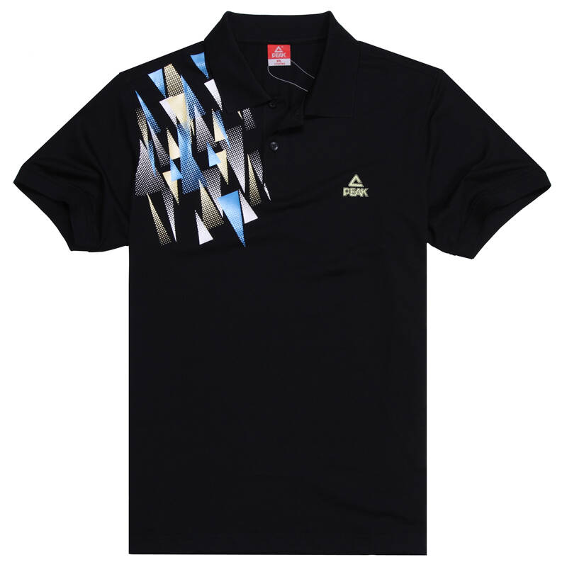 匹克peak短袖清爽透气休闲运动polo衫夏装男款f612447 黑色 xl/170