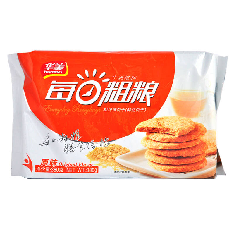 华美牛奶搭档酥性饼干380g 食品点心小零食饼干糕点 原味