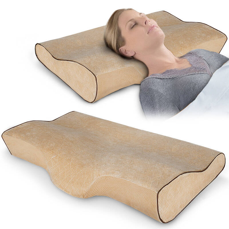护颈保健枕 慢回弹太空记忆枕 护颈枕 颈椎病专用枕 颈椎枕头枕 卡其