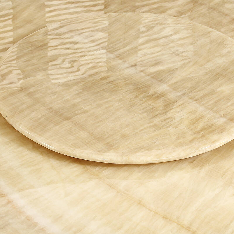 喜得居 欧式餐桌 不锈钢现代简约大理石餐桌圆形 879天然玉石台面