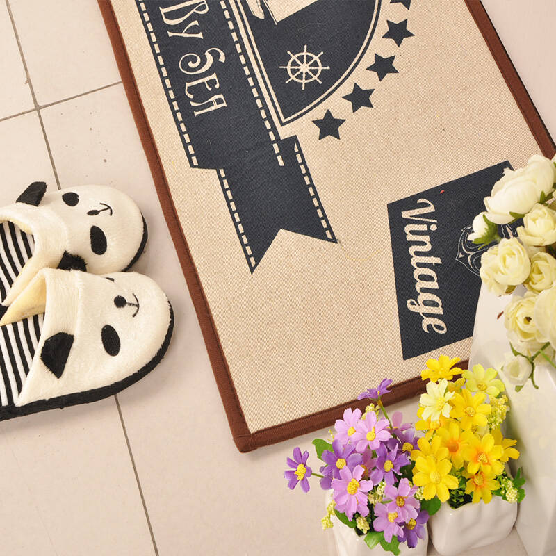 方若日式地垫厨房客厅专用防滑吸水地毯门垫 帆船 45*100-120cm