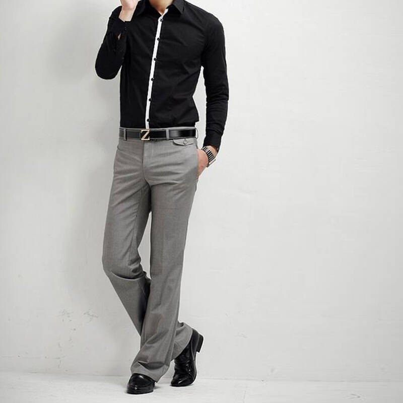 纯色西裤 男士时尚休闲帅气裤子 浅灰色 30/2
