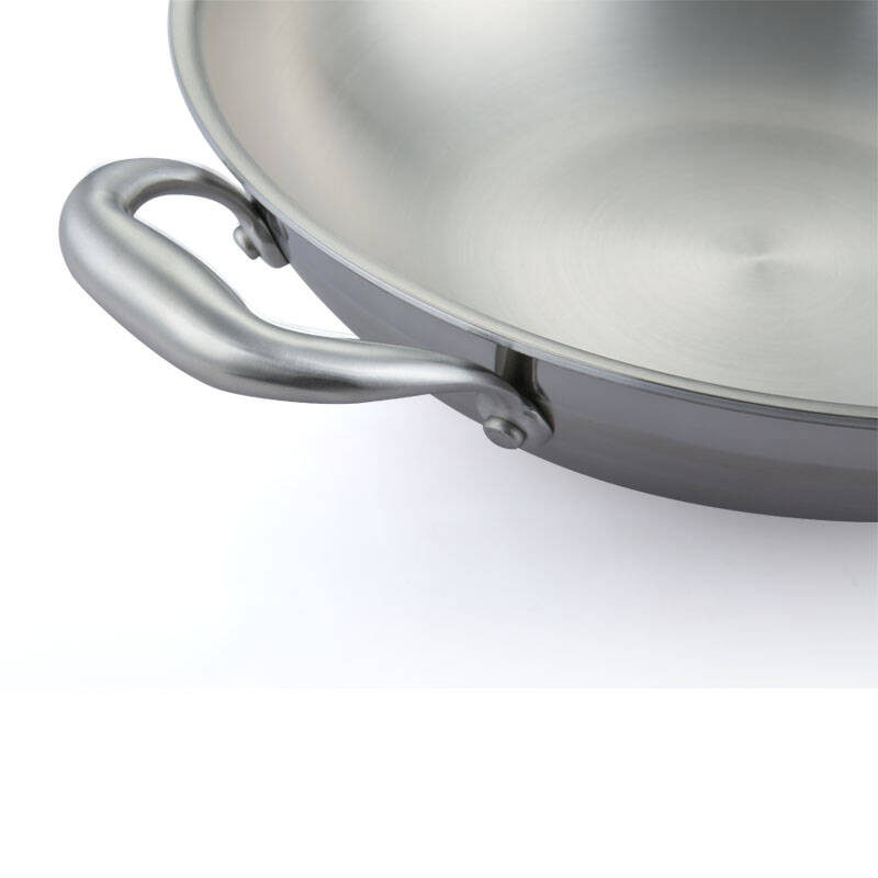 威捷朗 无油烟炒菜锅 无涂层不锈钢电磁炉不粘炒锅 有耳 32cm