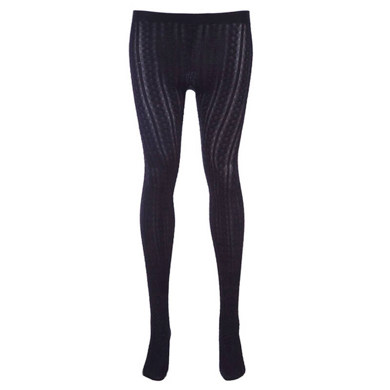 rime 韵魅 110d菱形纽纹提花女士连裤袜 黑色 x