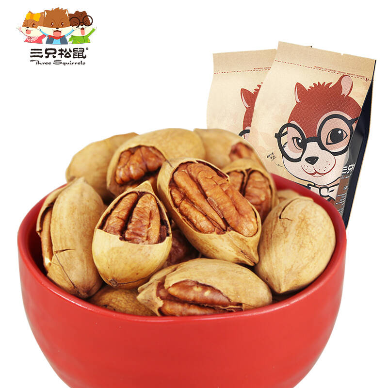 【三只松鼠_碧根果210gx2袋】零食坚果炒货山核桃长寿果干果奶油味