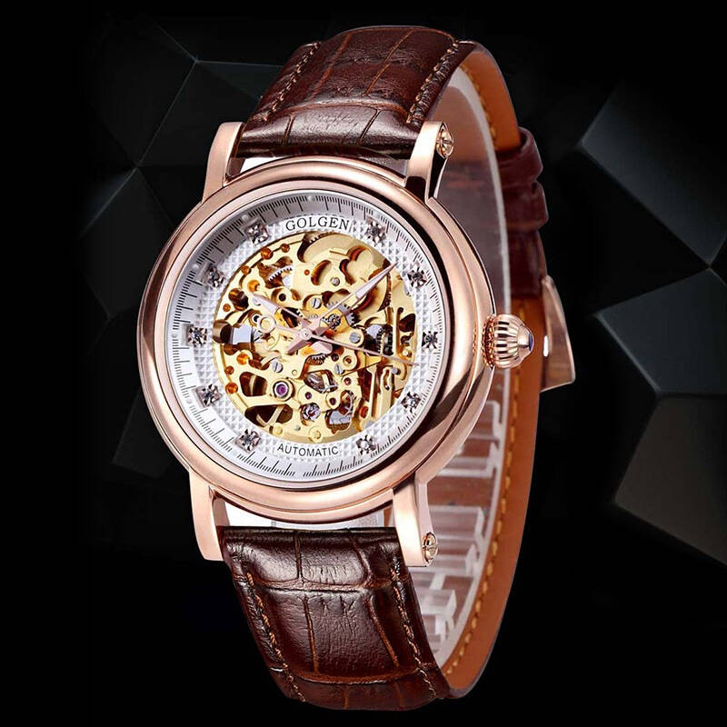 古尊(golgen)手表 镂空系列机械男表白色gn.6005m.rs