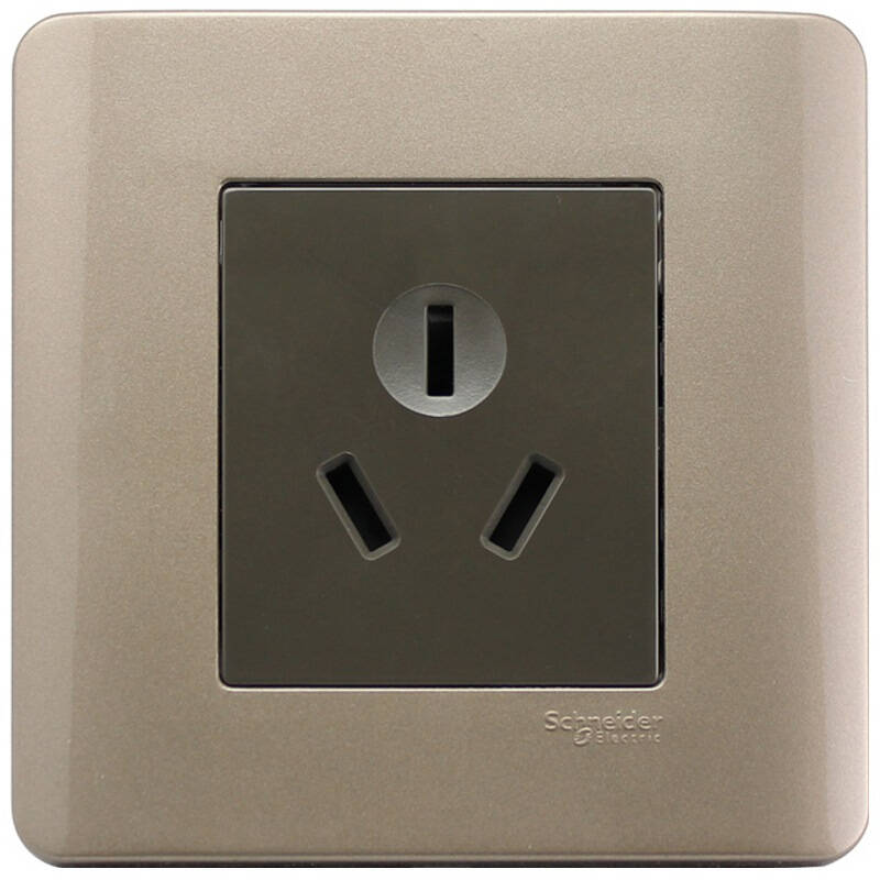 施耐德(schneider)16a三孔插座 轻点系列(格调棕)大功率空调插座e84