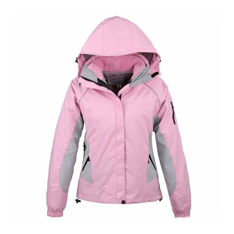 女士冲锋衣 户外运动服滑雪服 保暖两件套登山服 黑色 xl