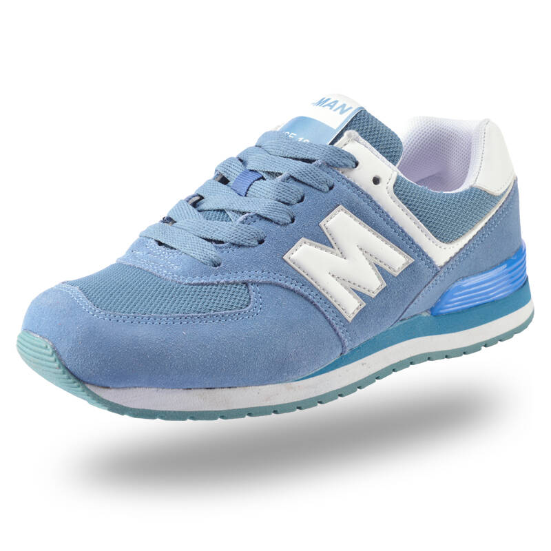 双星doublestar 8020 情侣款运动跑步鞋 月蓝白37