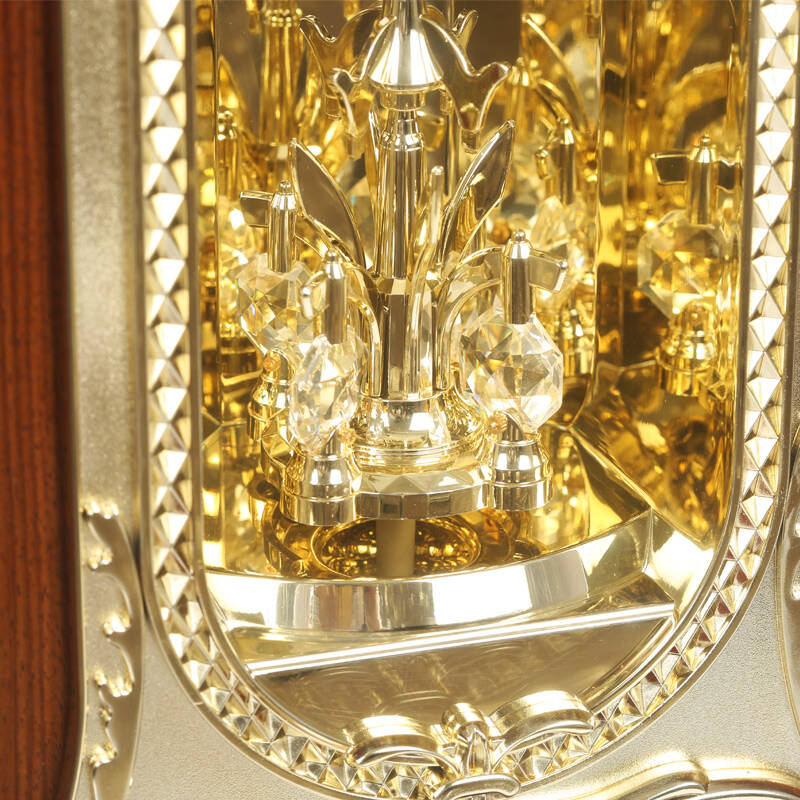 霸王(power)音乐报时台 欧式家居装饰实木座钟整点报时木制石英台钟pw