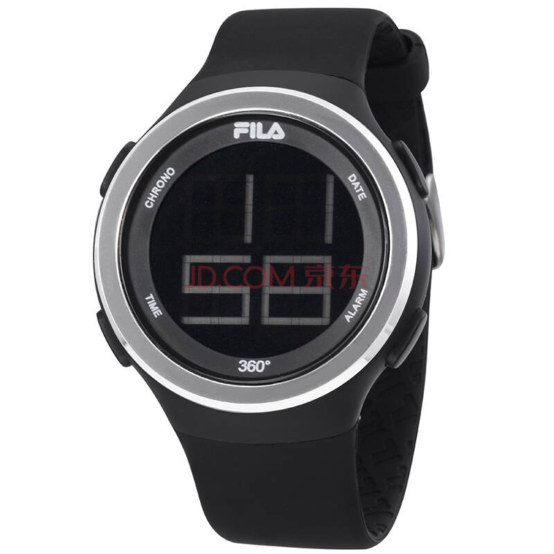 斐乐(fila)手表 时尚户外运动pu带电子中性表 fl38-038 001胶带黑色
