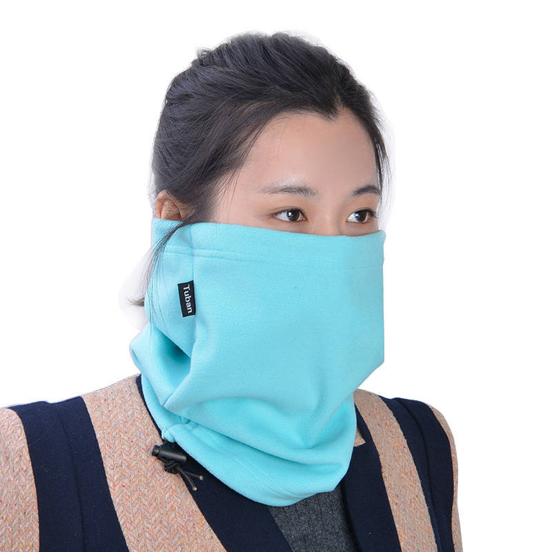 围脖 骑行围巾 口罩 户外抓绒 冬季防风面罩 户外配饰 大红色