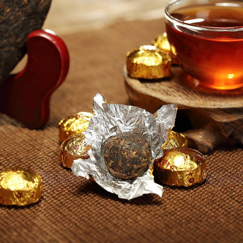 七彩云南茶叶 金玉满堂普洱茶熟茶茶叶礼盒425g