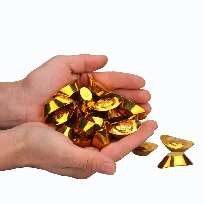 精品纯铜元宝铜实心金元宝摆件招财进宝镇宅家居工艺品