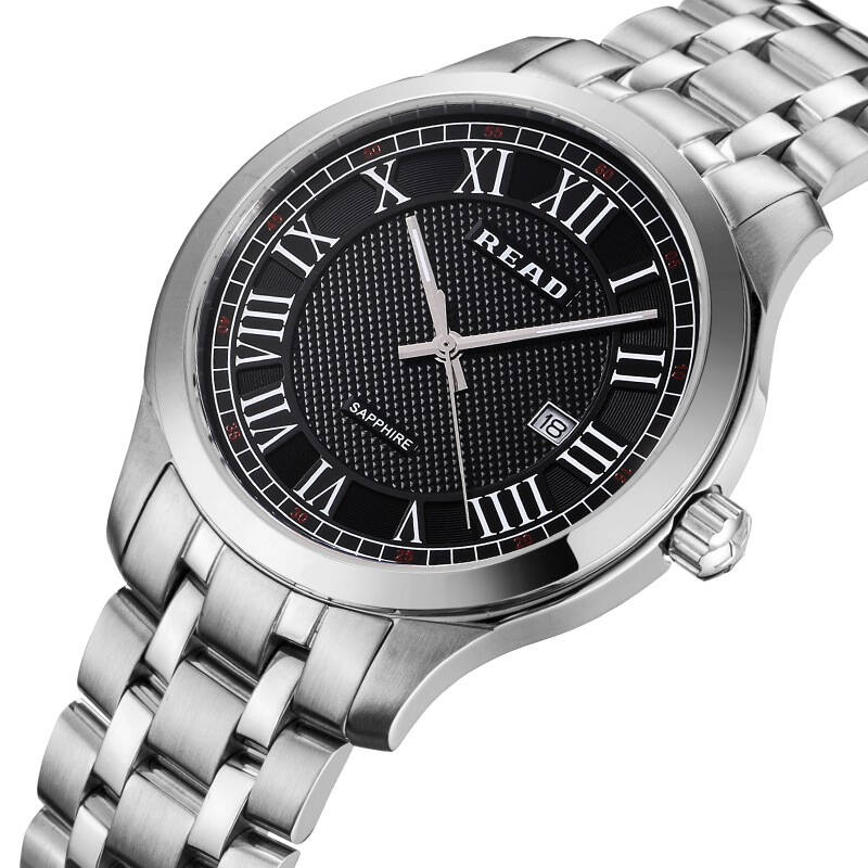 锐力(read)手表 海洋之心系列情侣表石英男表黑盘钢带r6002g