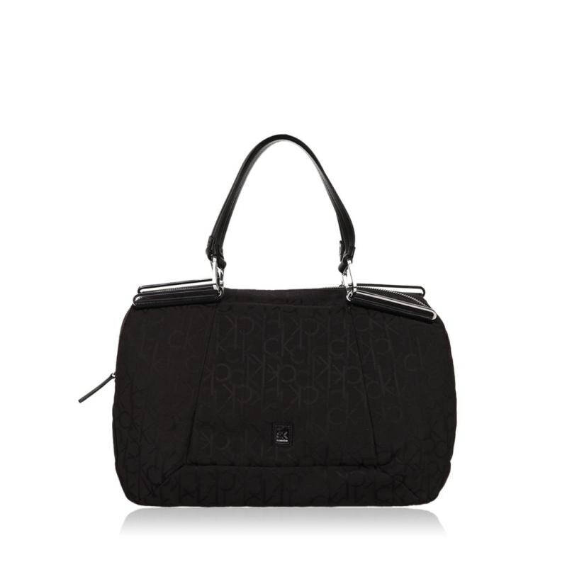 calvin klein卡尔文·克莱恩ck黑色混合材质经典logo提花包身女士ol