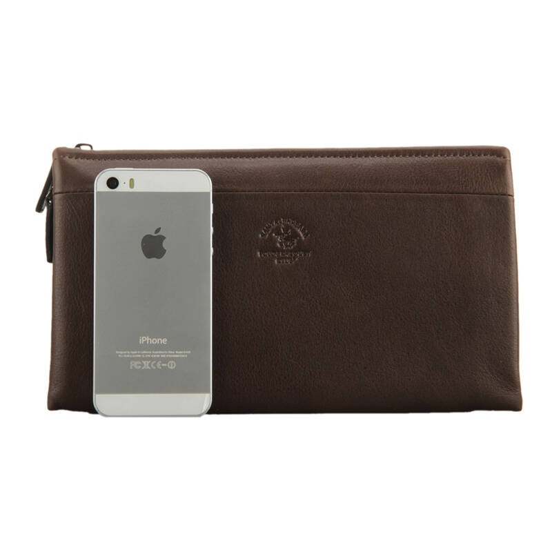 圣大保罗手包男士新款头层牛皮商务大容量手拿包 男款手抓包男包