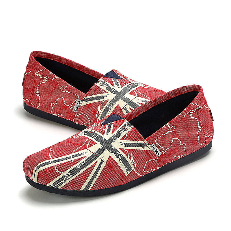 汤姆斯 2015时尚潮流图腾帆布鞋 男款休闲鞋 红色 40