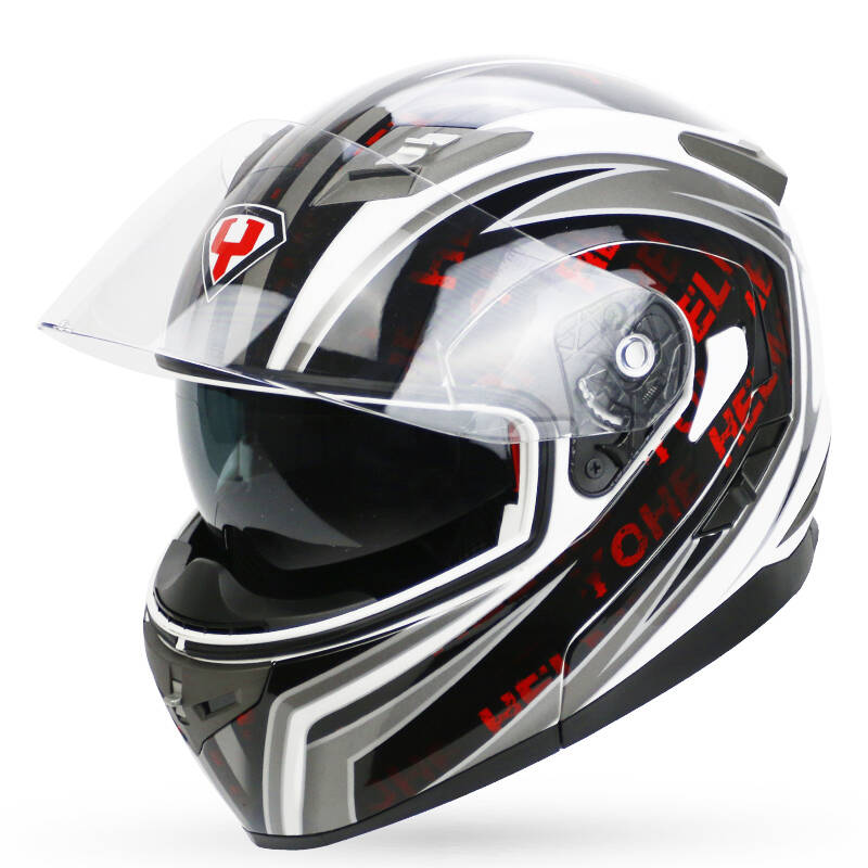 yohe/永恒 yh-953 摩托车电动车头盔双镜片揭面盔 赛车跑盔男女士安全