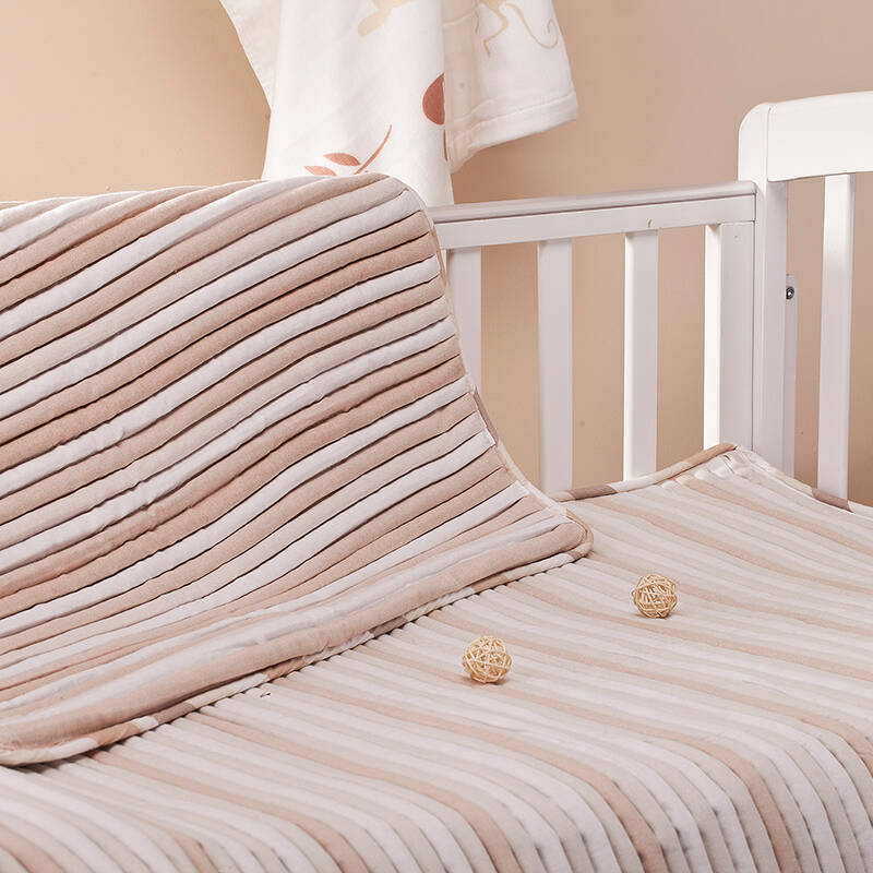 梦可儿天然彩棉宝宝婴儿植物弹簧床垫透气防痱 彩棉格咖