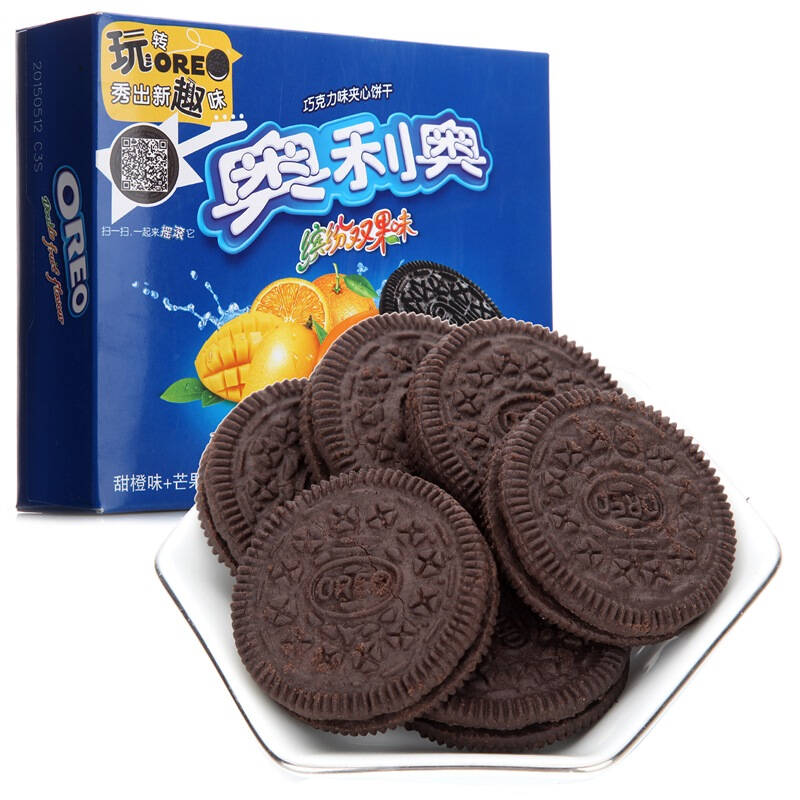 【京东超市】奥利奥缤纷双果味夹心饼干甜橙味 芒果味318g