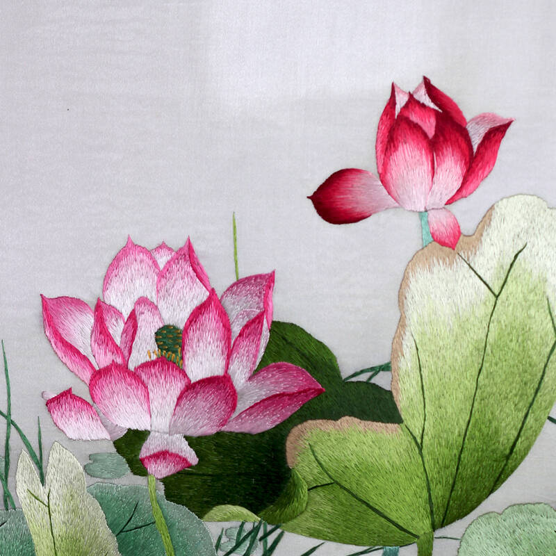 苏绣蜀绣粤绣 湘绣荷花纯手工刺绣 民族工艺品中国特色春节礼物 款式