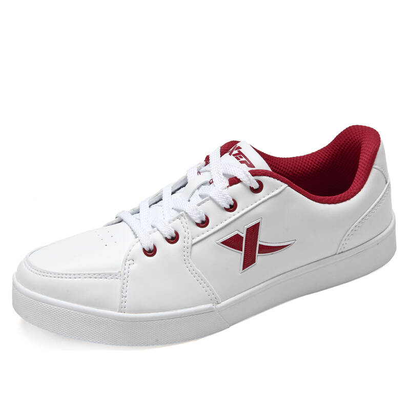 特步 4年款女款耐磨板鞋韩版潮流运动鞋特价清仓 986118319551 白红