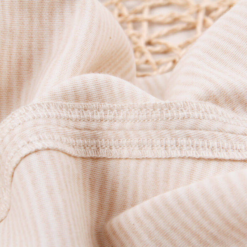 阮棉棉有机棉 婴儿高腰护肚裤纯棉男女宝宝秋裤可开档春秋 棕白 100cm