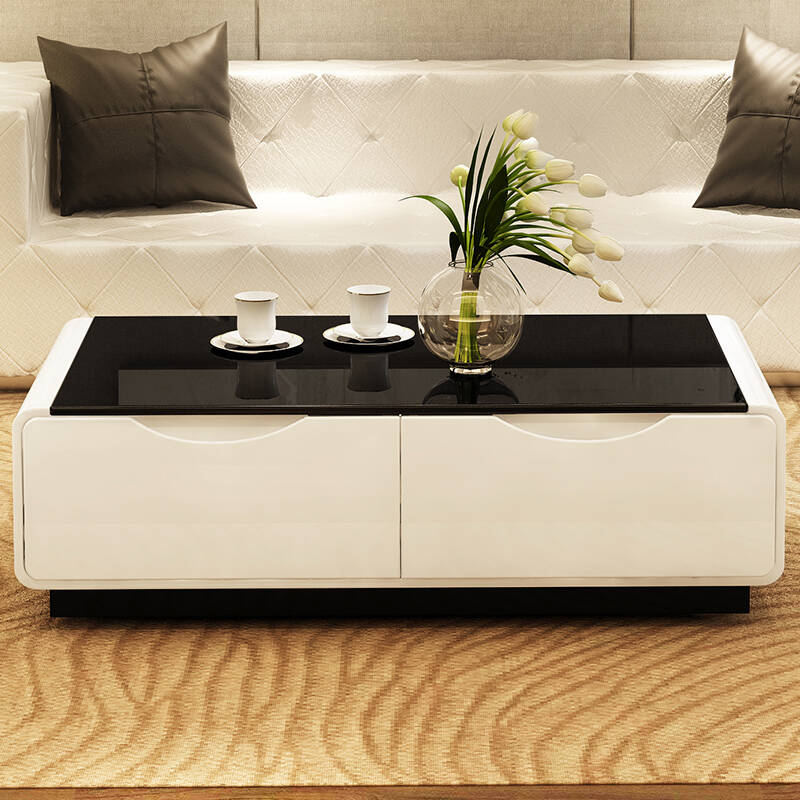 思享家 茶几 简约现代 钢化玻璃 烤漆茶几 储物茶几 小茶几 茶几