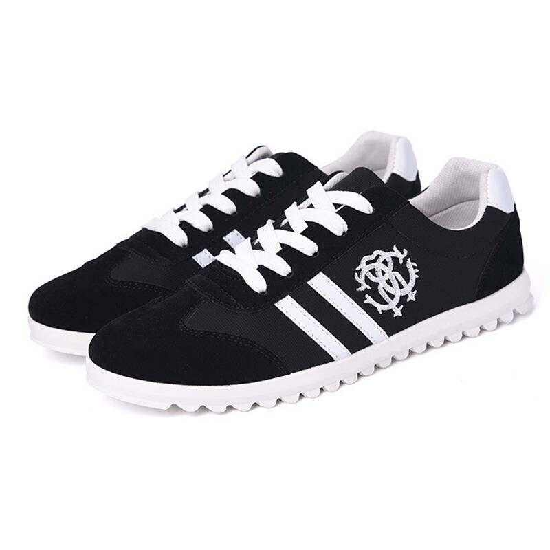 新款时尚男鞋板鞋男士鞋子潮流滑板鞋休闲运动鞋 xl n-906yzj 黑色 44