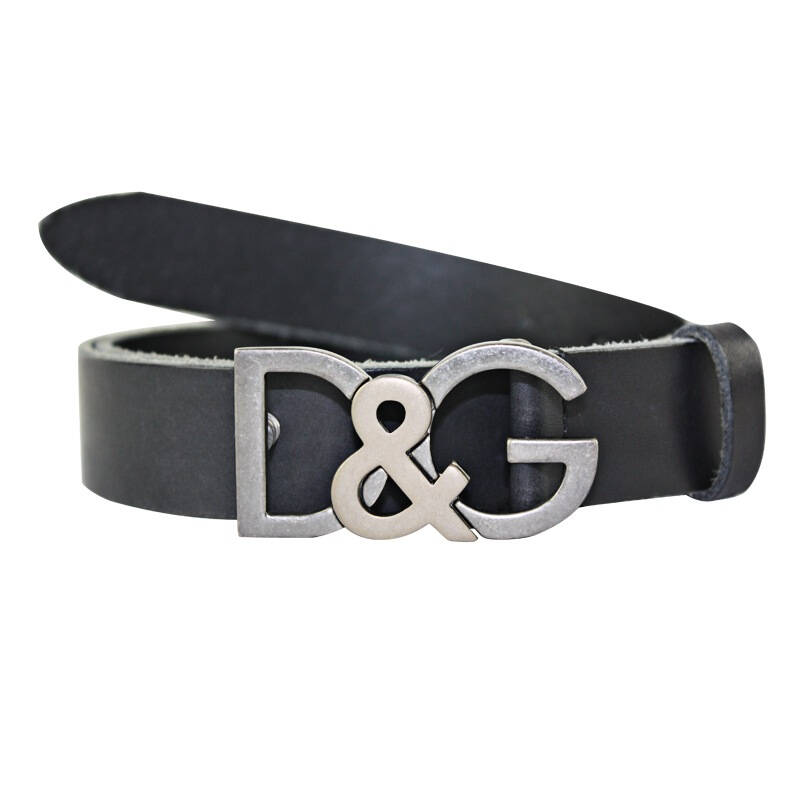 dolce&gabbana (杜嘉班纳) 男士黑色牛皮dg扣板扣皮带腰带 bc3735 a