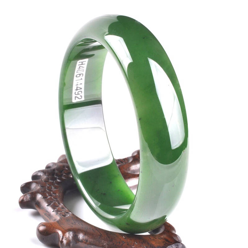 炎黄珠宝 天然和田玉手镯 碧玉手镯 软玉手镯玉镯子618