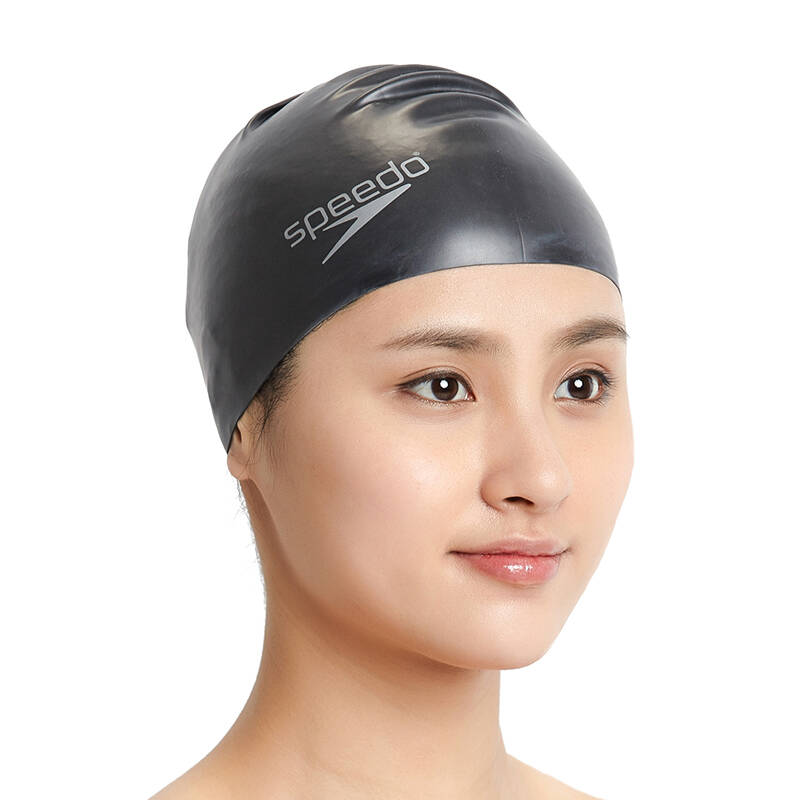 speedo 加大游泳帽 长发防水护耳男女成人硅胶泳帽 加