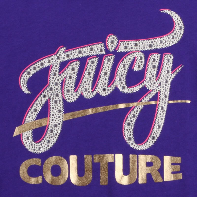 juicy couture 橘滋 logo签名图案紫色修身短袖 s码 jg009440 500