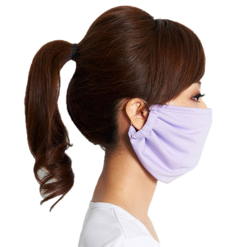 台湾uv100防紫外线防晒超大轻薄骑车防尘透气口罩男女12200 薰衣紫 - 