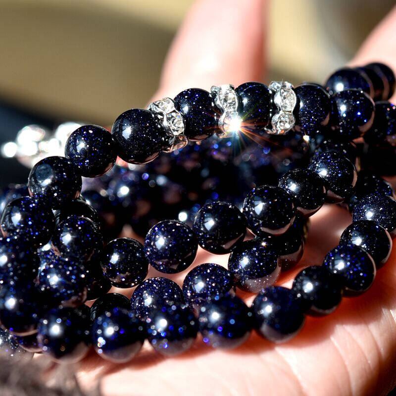 灵菲 泰国专用佛牌链项链 蓝砂石珐琅金